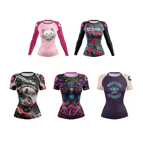 New  Jiu Jitsu MMA Compression T-shirts Rashguard For Women Brazilian Grappling Bjj Boxing Rash Guard shirt Boxeo Fight Jerseys