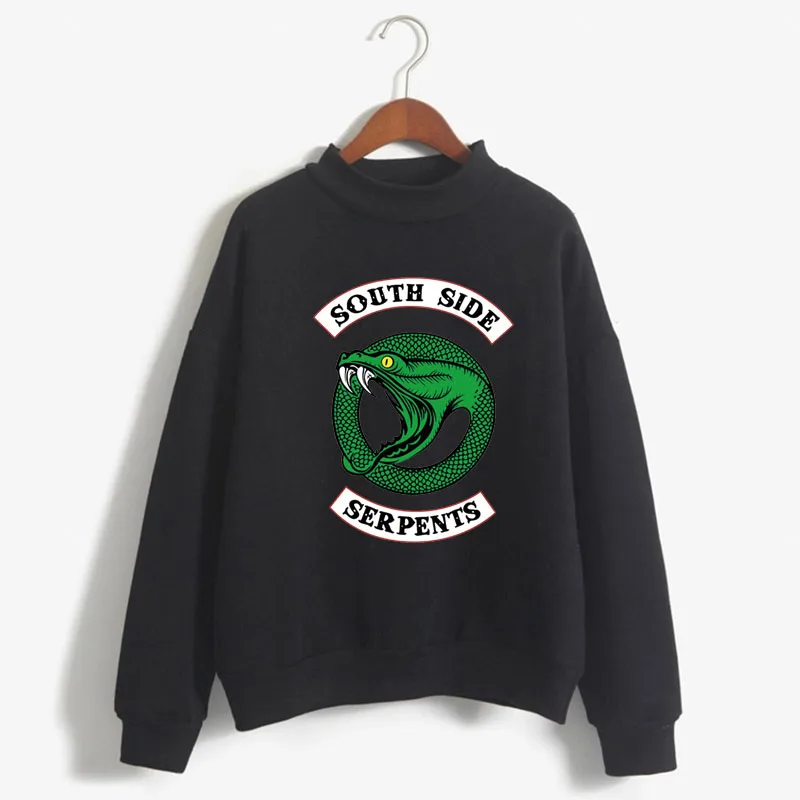 

South Side Serpents Print Women Sweatshirt Sweet Korean O-neck Knitted Pullover Thick Autumn Candy Color Lady Riverdale Clothing