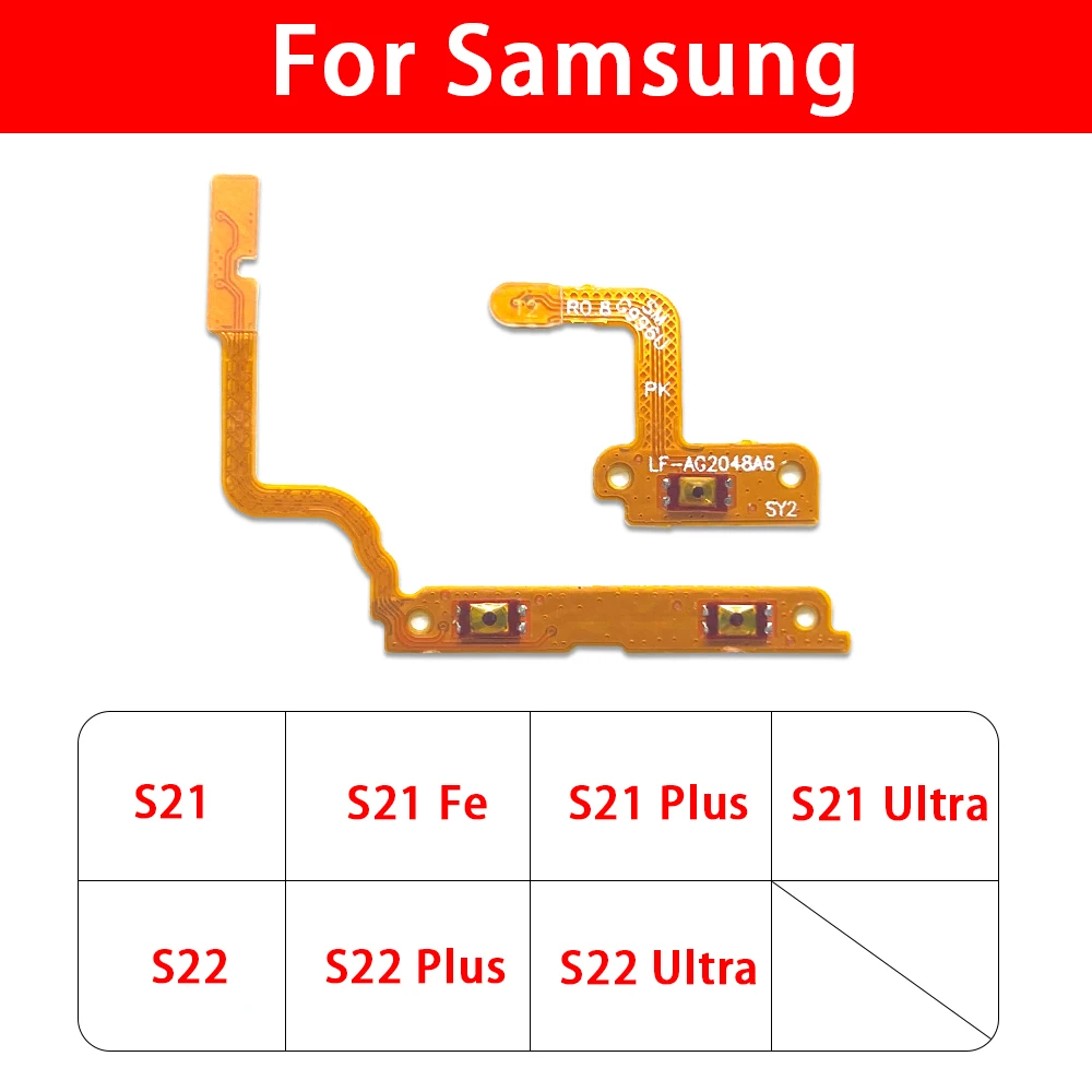 Power Volume Flex For Samsung S21 S22 Plus Ultra S21 Fe Volume Button Power Switch On Off Key Ribbon Flex Cable