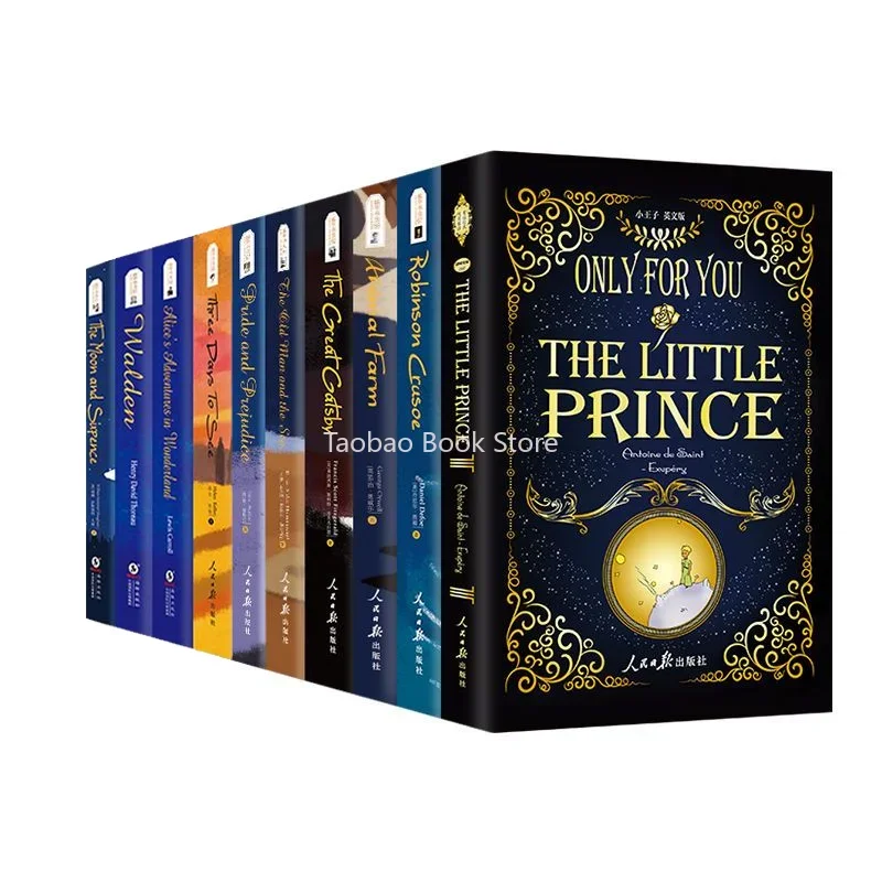 

Uncut English Version of Classics The Little Prince, The Old Man and The Sea, Alice, Walden Pond, World Classic Literature Books