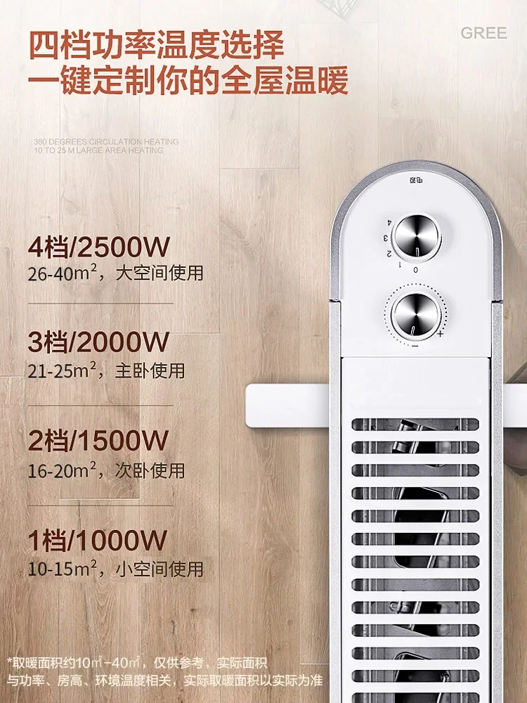 220V Electric Heater for Bedroom, Fast Heating and Energy Saving with Electric Heating Film and Large Heating Area