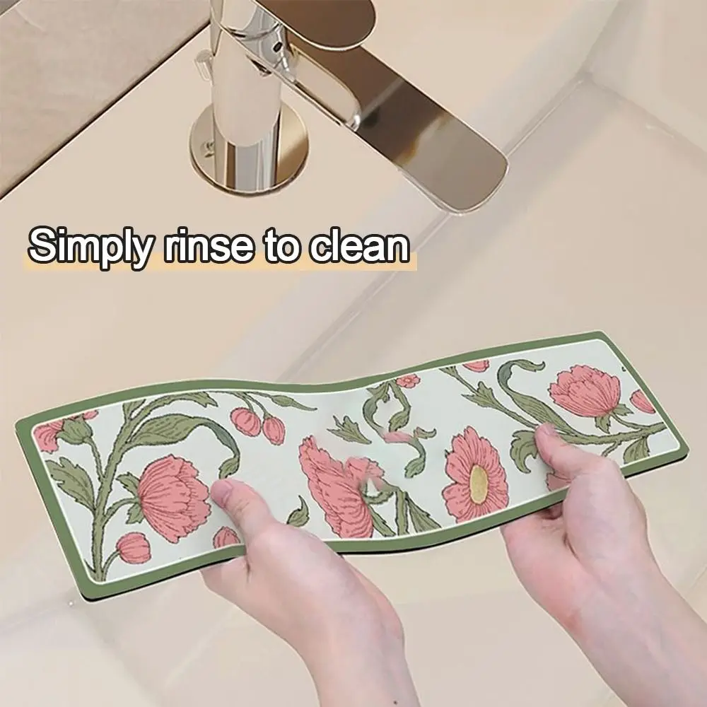 

Diatomite Faucet Draining Mat Non-Slip Splash Non-Slip Absorbent Pad Multi-function Convenient Countertop Protector