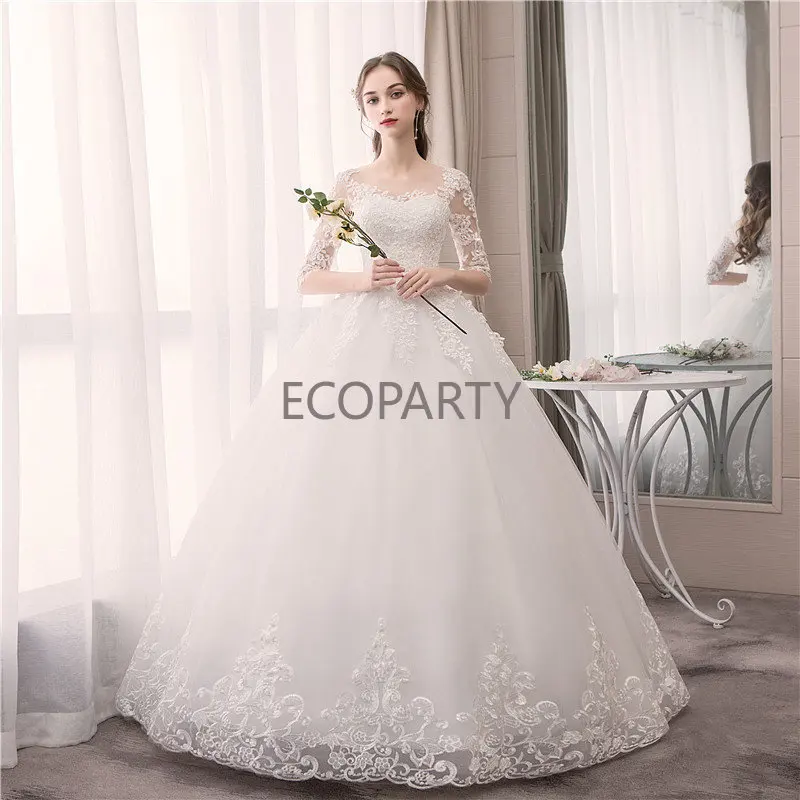 Wedding Gowns Dress Floor Length Vintage Applique Half Sleeves Bridal Dresses Wedding From China Turkey Istanbul White Dress