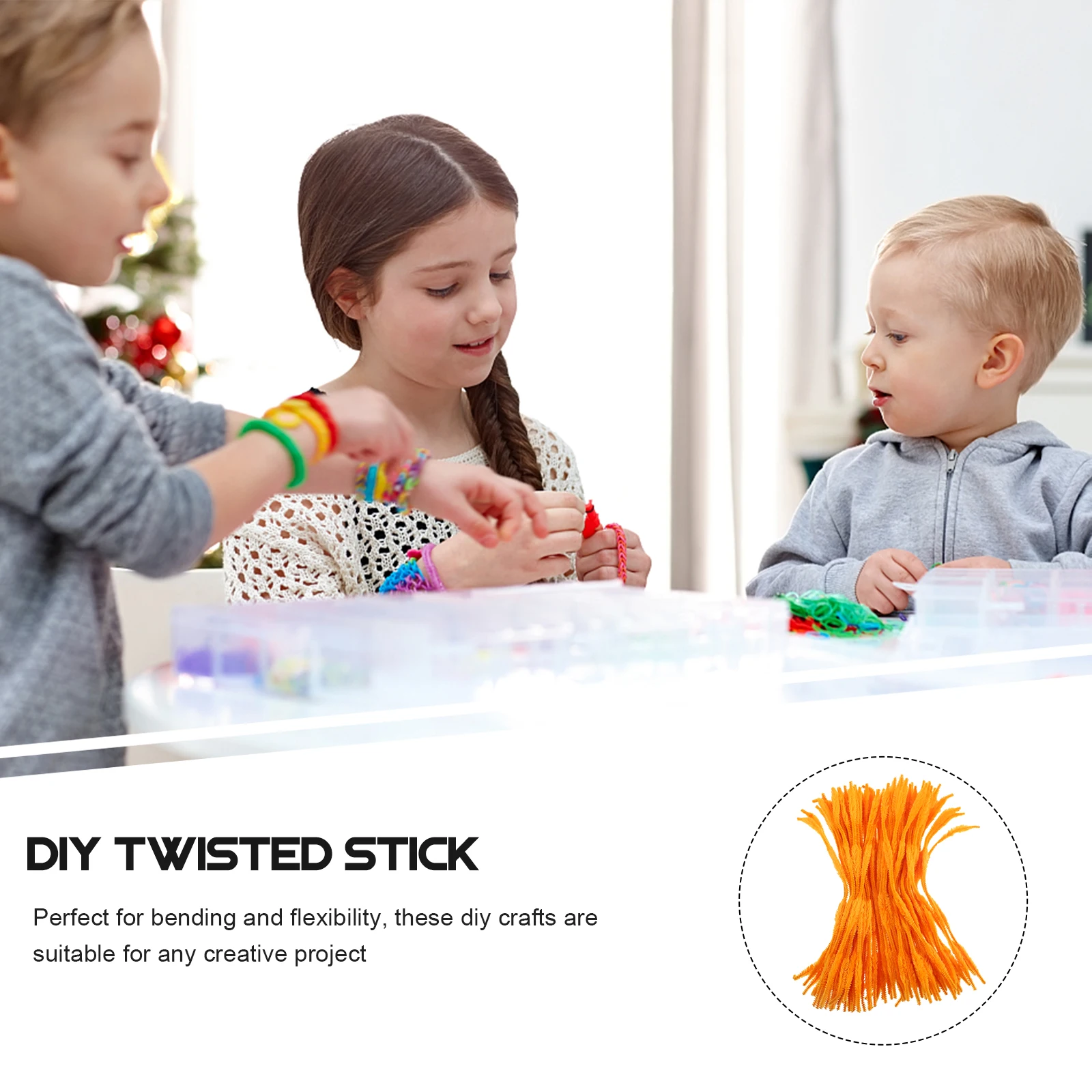 

100 Pcs Craft Pipe Cleaners Bright Colorful Flexible Chenille Stems DIY Twisted Sticks Making Material Perfect Toys Gifts