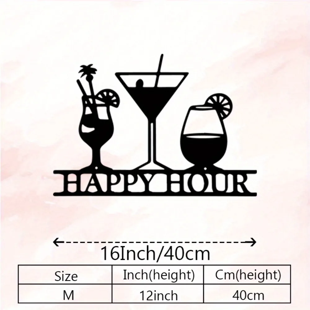 CIFBUY Metal Wall Art Vintage Cocktail Martini Sign Iron Craft Sculpture Indoor Outdoor Home Bar Plaque