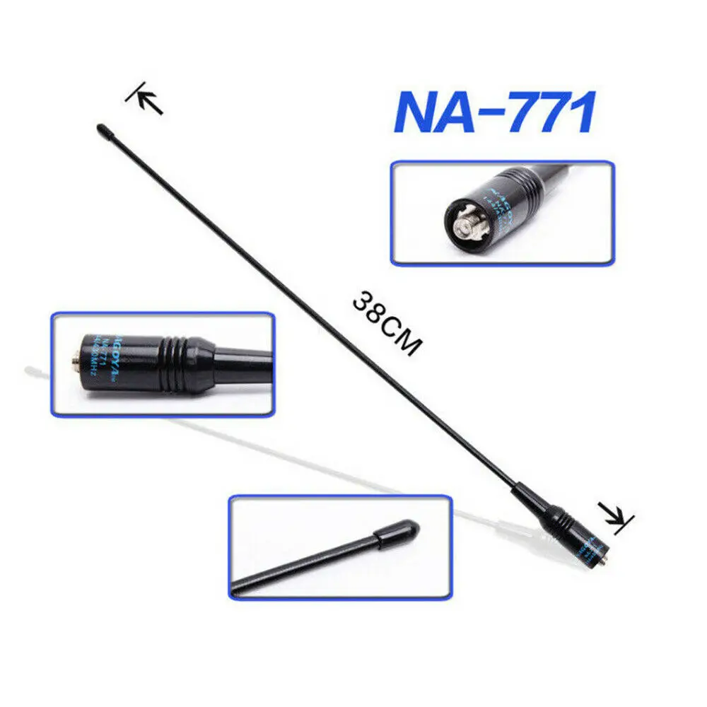 NA771 Whip Antenna with Female Connection for Improved Radio Communication Provides a Gain of 2 15 dB and Greater Coverage