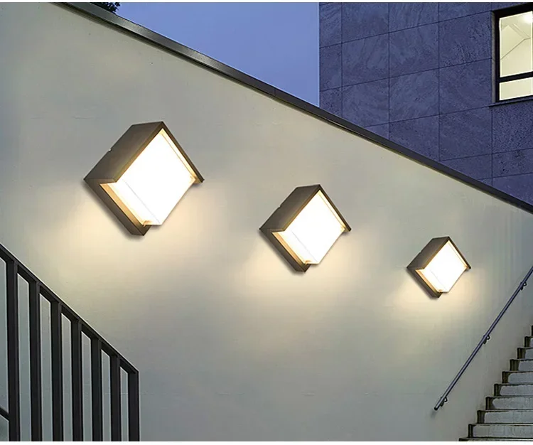 Lámpara LED impermeable para exteriores, lámpara de pared para balcón, superbrillante, para villa, puerta, pasillo, patio exterior, lámpara de mesa