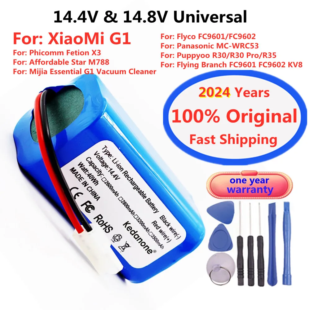 H18650CH-4S1P Original Battery For XIAOMI MIJIA Mi Robot Vacuum-Mop Essential G1 MJSTG1 SKV4136GL Flyco Panasonic Puppyoo R30