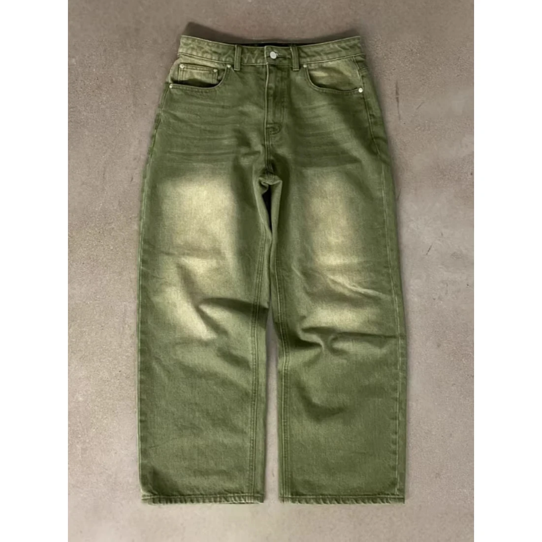 2026 New Cross-Border Loose Straight Leg Jeans Vintage American Style Washed Floor-Length Trousers Hip Hop Sweet Cool Style