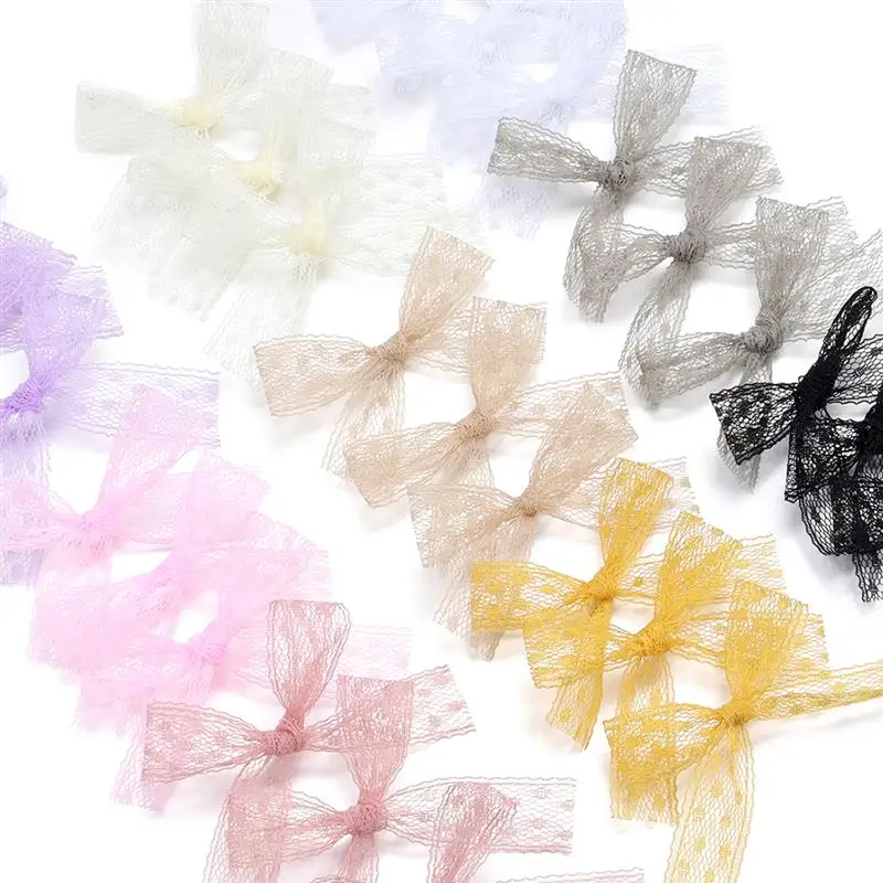 

20Pcs Lace Bows Small Size Lace Bow Flower Craft Decoration Handwork For DIY Hair Accessory Clothing Accessories