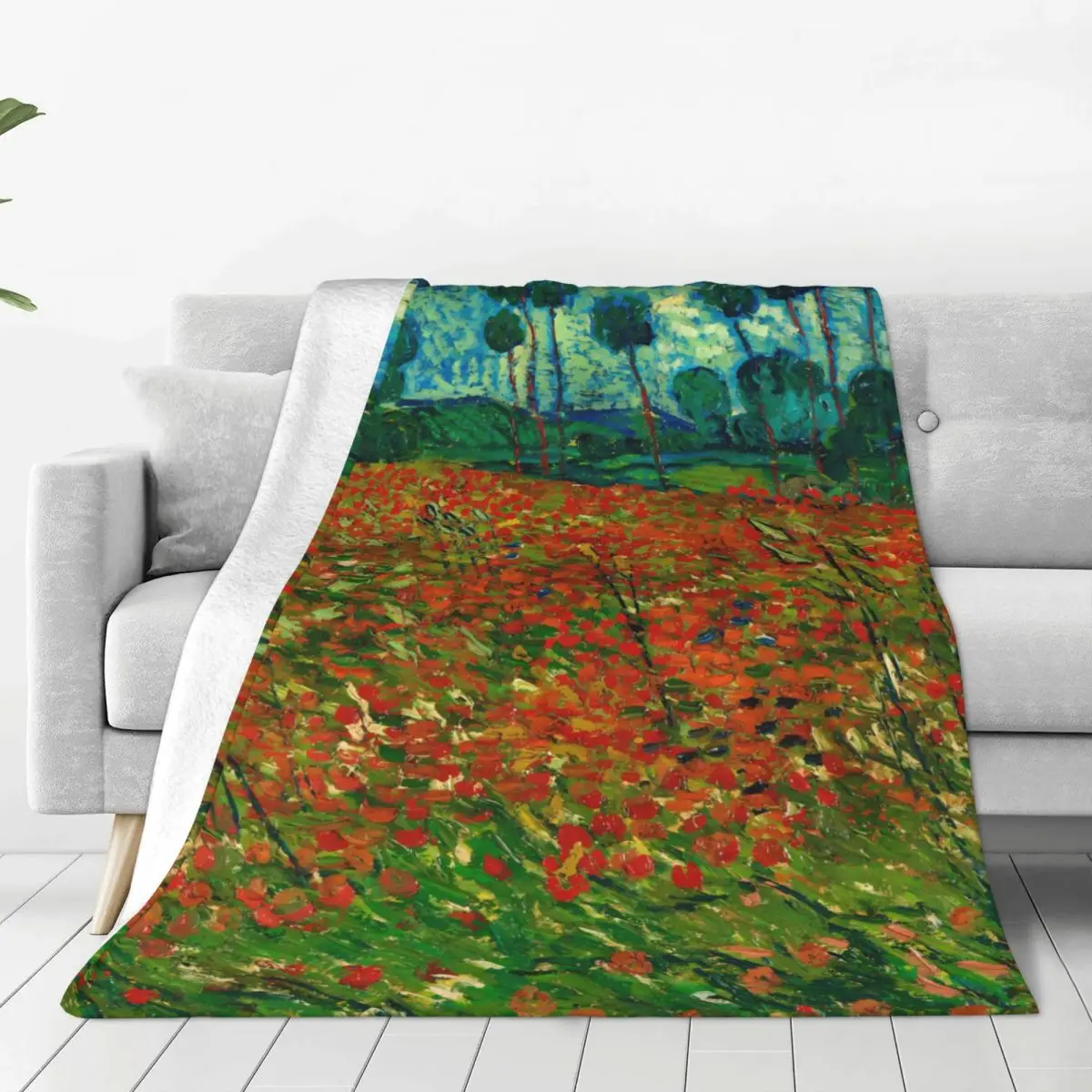 Vincent Van Gogh Flannel Blanket Quality Soft Durable Poppy Field Bedding Throws Winter Travelling Outdoor Funny Bedspread