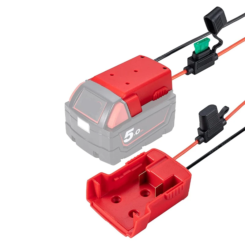 Pièces d'outils pour M18, 2 pièces, adaptateur de roue électrique pour boîtier de batterie au Lithium Milwaukee, convertisseur de cellules Li-ion 18V, Kit de fil 12 AWG