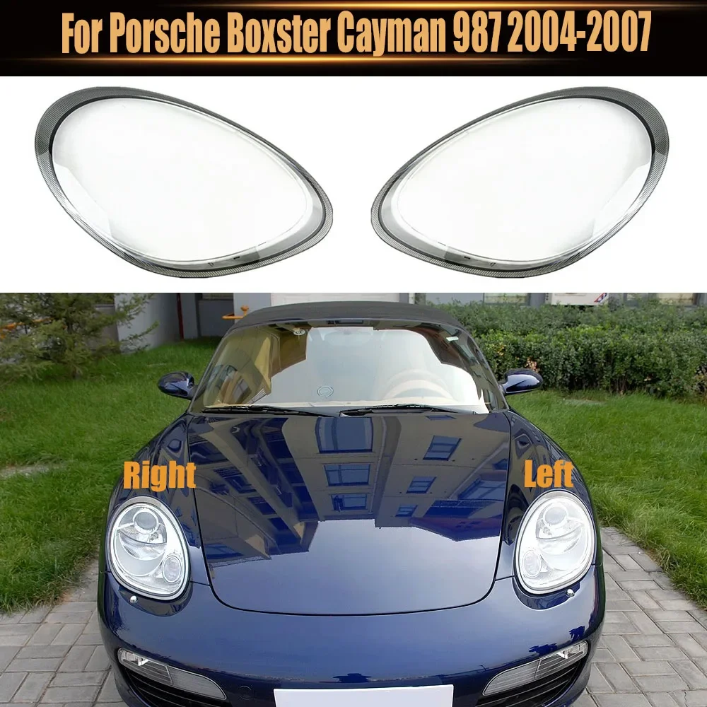 

For Porsche Boxster Cayman 987 2004-2007 Front Headlamp Cover Transparent Lampshade Headlight Shell Lamp Shade Plexiglass
