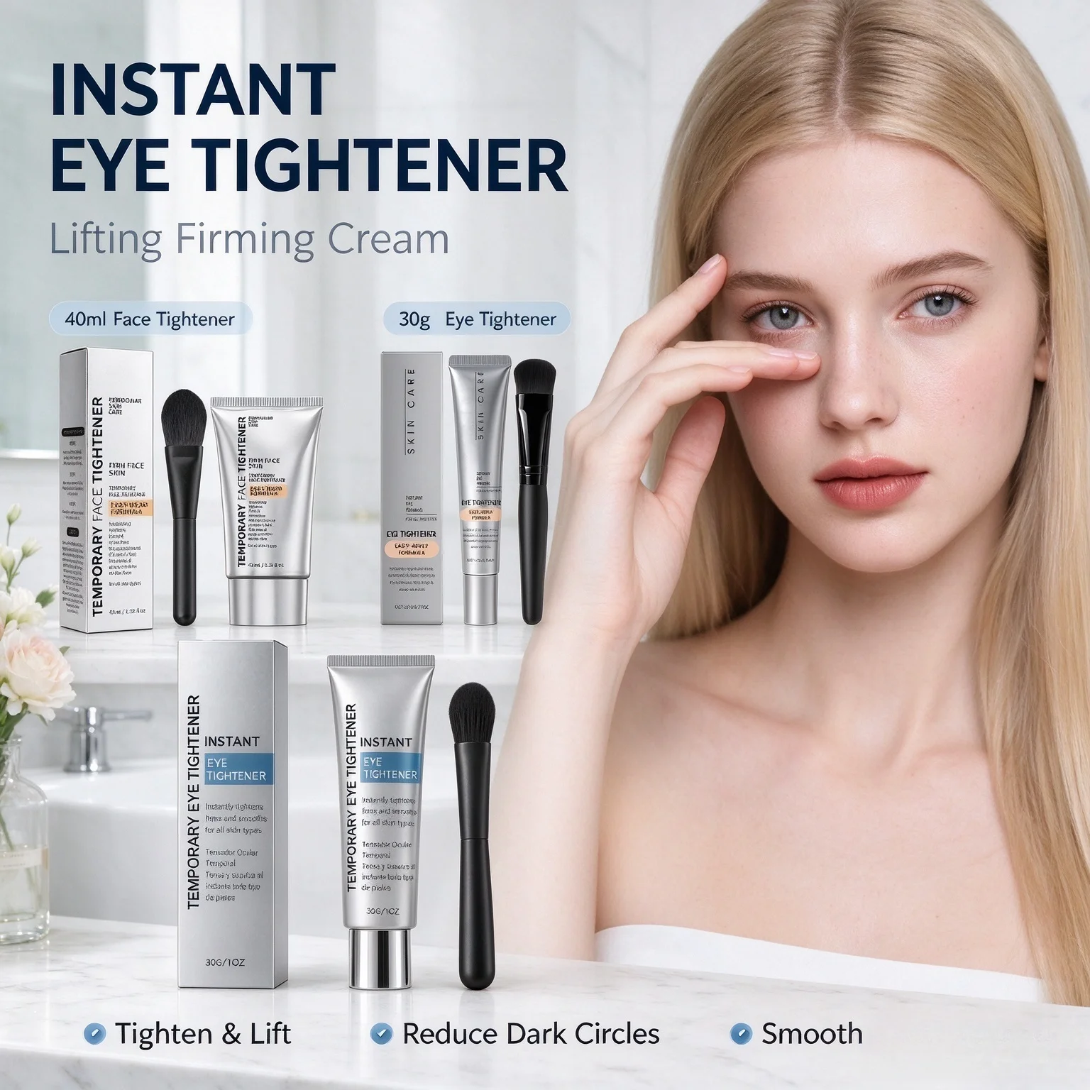 Firming Eye Cream Reduce Dark Circles Eye Bags Eyelid Drooping Lightweight Skincare for All Skin Types Temporary Skin Tightener