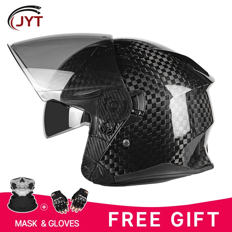 

All-Season Versatile Carbon Fiber 3/4 Jet Helmet Removable Liner Allow for Adaptation to Both Warm and Cool Weather Conditions