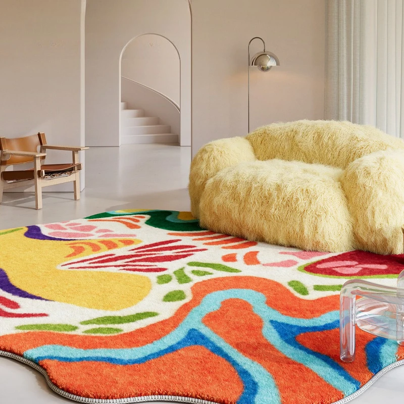 Irregular Shape Living Room Decoration Moss Carpet Thick Plush Rugs for Bedroom Fluffy Soft Lounge Floor Mat Dopamine Study Rug