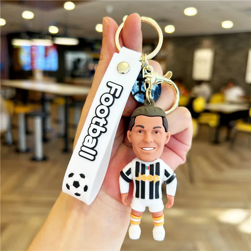 Creative Cartoon Character C.Ronaldo Messi Keychain Pendant Bag Car Keychain Cup Accessories Gift Wholesale World