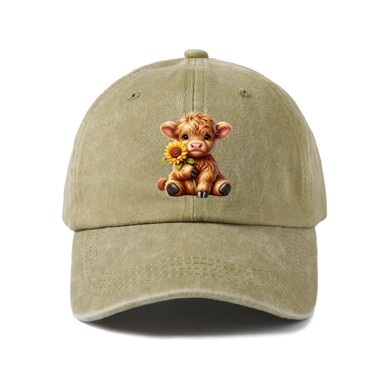Small Brown Teddy Graphic Baseball Cap, Vintage Washed Adjustable Unisex Dad Hat, Casual Gift