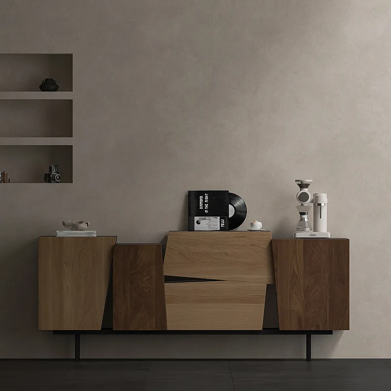 

Wabi Sandy Wind Solid Wood Dining Side Cabinet Log Locker Simple Modern Art Side Cabinet