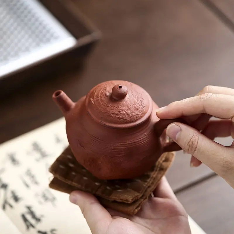 Mi Yi Teapot Home Ceramic Handmade Old Clay Cui Ding Wabi-Sabi Style Single Pot High-End Kung Fu Tea Set