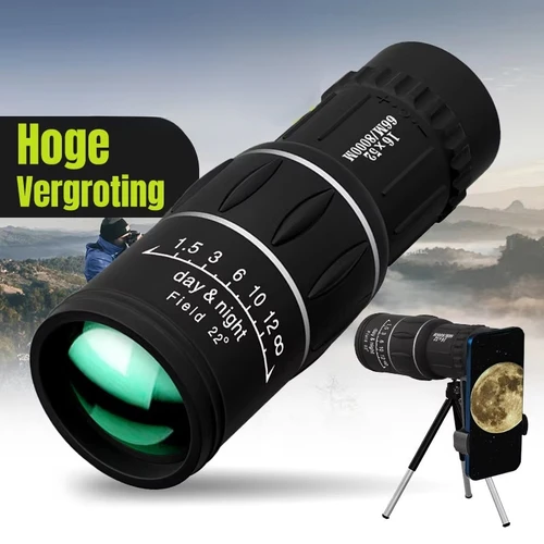 Imagen 1 del producto Binoculares monoculares de 16x52, doble enfoque, gran apertura, observación de aves, fotografía, visión nocturna con poca luz, caza, Camping