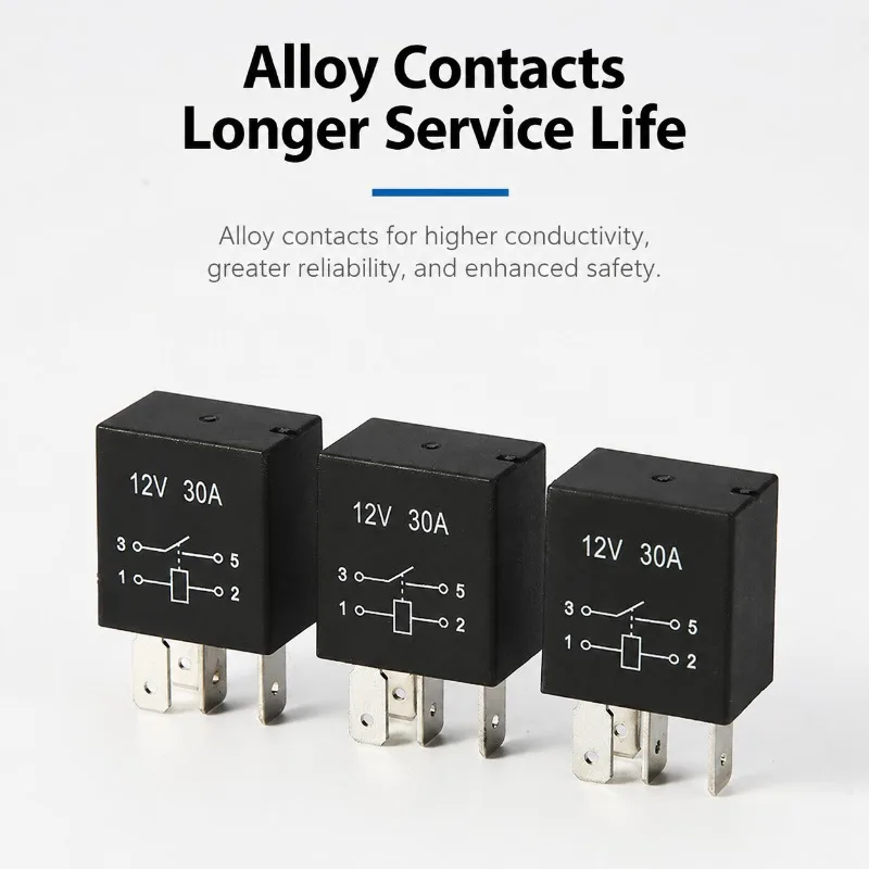 12V/24V 30A Violet Automotive Relay Waterproof Fuel Pump Switch 4Pin 5Pin Vehicle Power Controller Moisture Proof Auto Circuit