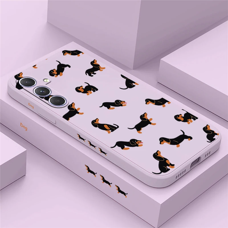 Dachshund Silhouette Dog Phone Case For Samsung Galaxy M53 M12 M32 M16 M11 M12 M42 M07 M06 M02 M04S Lens Protect Soft Cases Etui