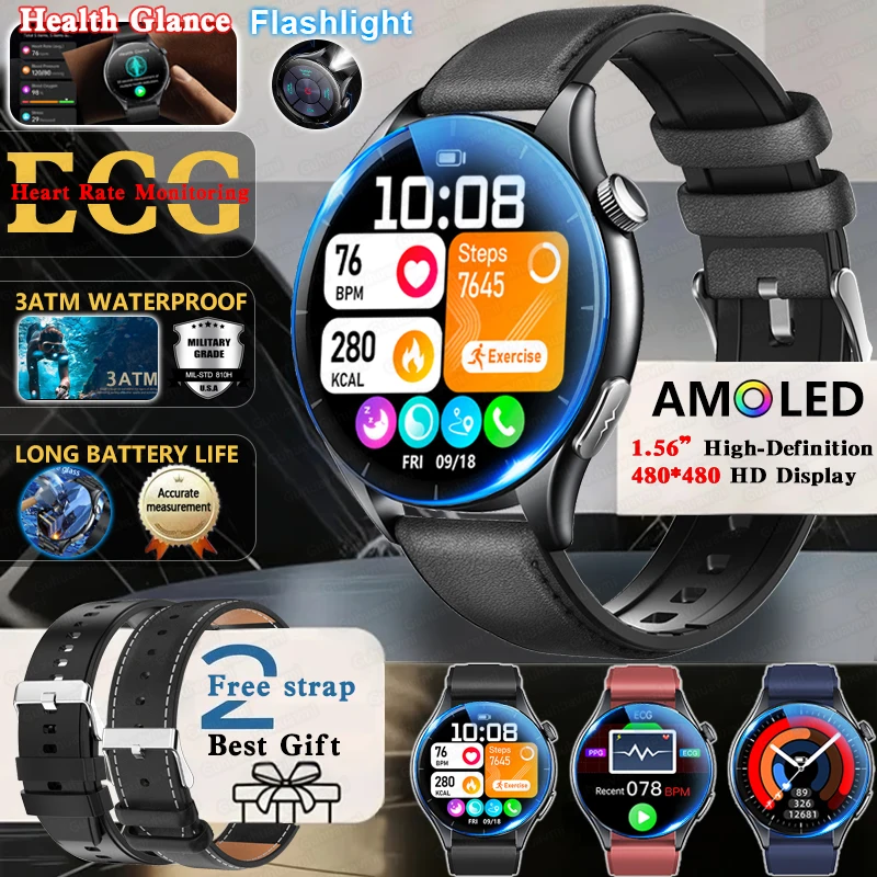 

2025New ECG+PPG Health Diagnosis Smartwatches Men Women Clock Uric Acid Lipid BP Heart rate Tracker For Xiaomi NFC Smart Watches