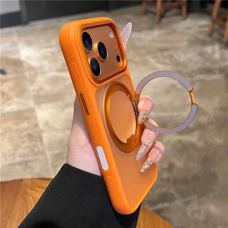

Magnetic Case with Rotating Bracket & Touch Control Camera Button, Anti-Scratch Protective Cover for iPhone 17 17 Pro 17 Pro Max