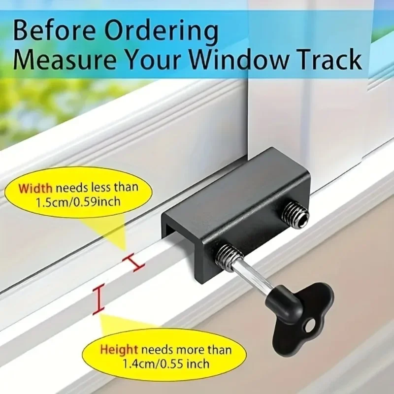Adjustable Sliding Window Lock Aluminum Alloy Child Protection Anti-Theft Limiter for Home Security