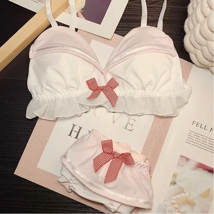 Underwear soft girl sweet and cute bra without steel ring slimming girl bra