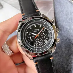 Citizen-Reloj de acero inoxidable para hombre, cronógrafo de pulsera de cuarzo con calendario, de lujo, de negocios, a la moda