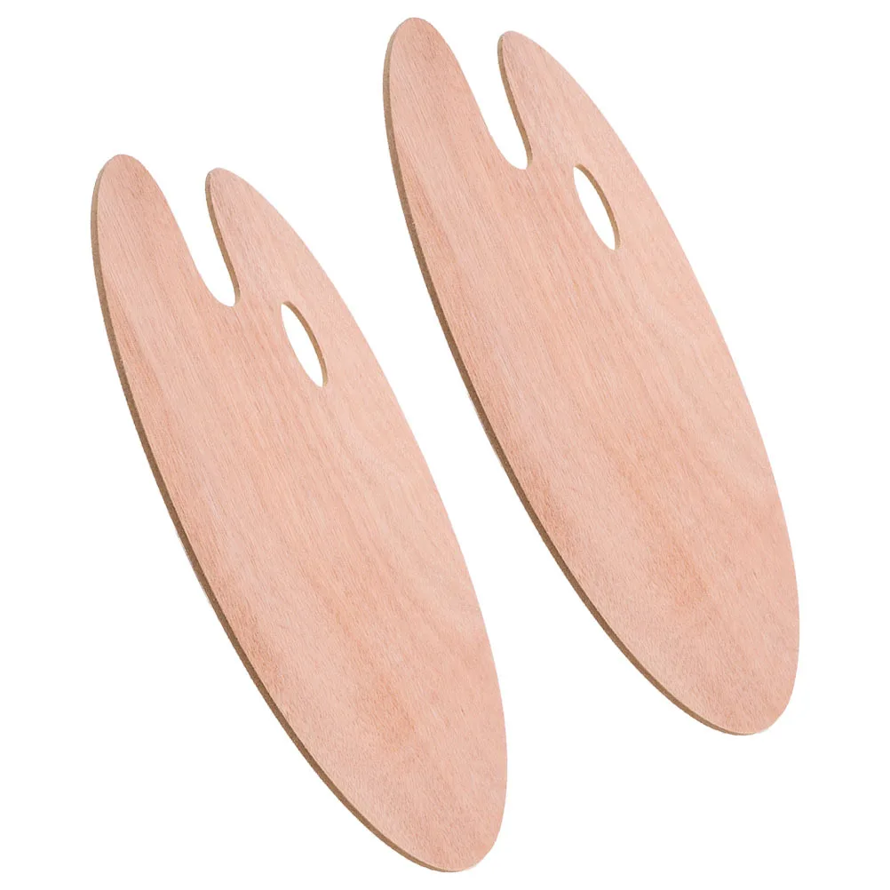 

Oval Wooden Craft Board 2 Pcs Watercolor Mixing Palette for Oil Painting Frames DIY Art Projects Vintage Pigment Tray