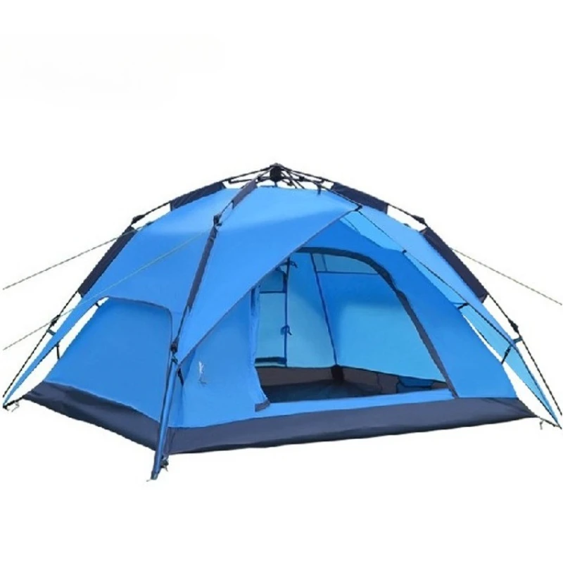 

Outdoor 3-4 people double-layer automatic tent, rainstorm-proof camping tent, no-setting quick-opening camping tent portable