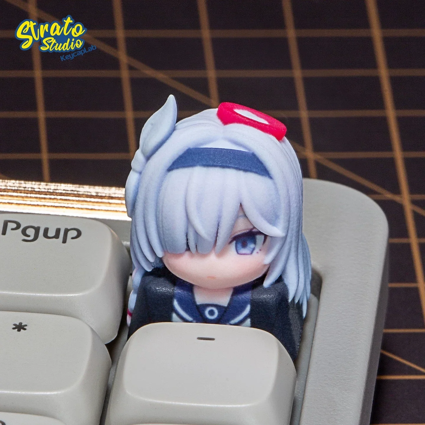 Blue Archive Resin Keycap 1 Piece Sculpted Chibi Character Decorative Replacement Key for Mechanical Keyboard