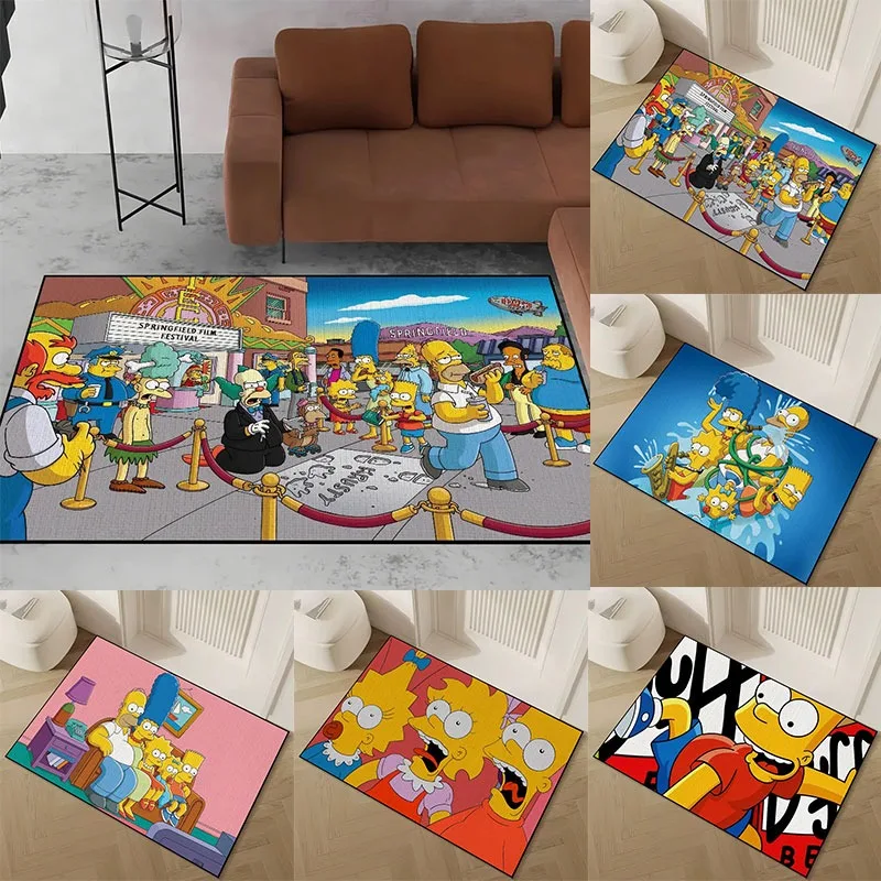 

MINISO Small Carpet Cartoon for S-Simpson Carpet House The Bedroom Decoration Kitchen Bath Cute Super Absorbent Funny Rug Foot
