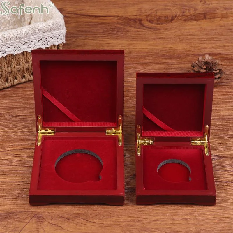 Wooden Coin Display Organizer Case for Collectible Coins Secure Protection Storage Gift Box for Souvenir Collection