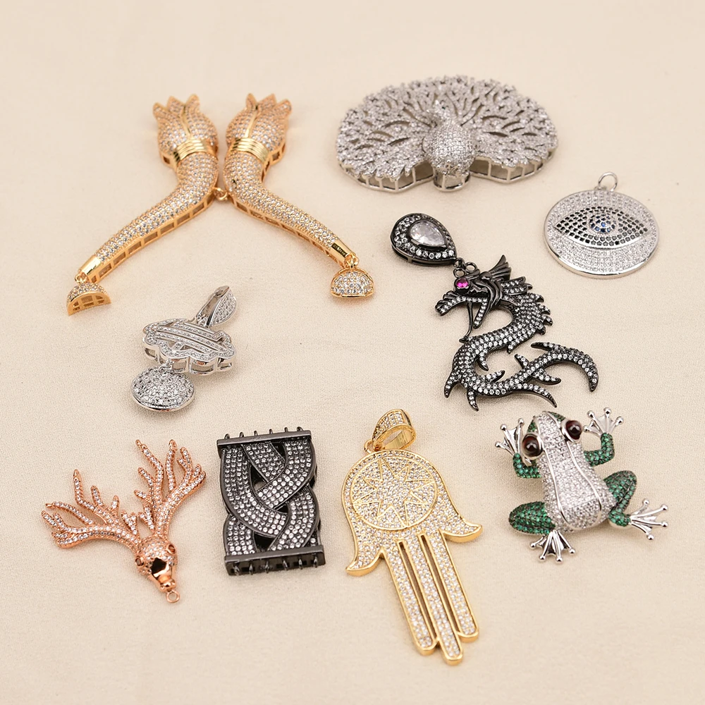 

APDGG Z02 лоты шт. позолоченный разъем кубический циркон микроасфальтированный металлический кулон застежка подвески