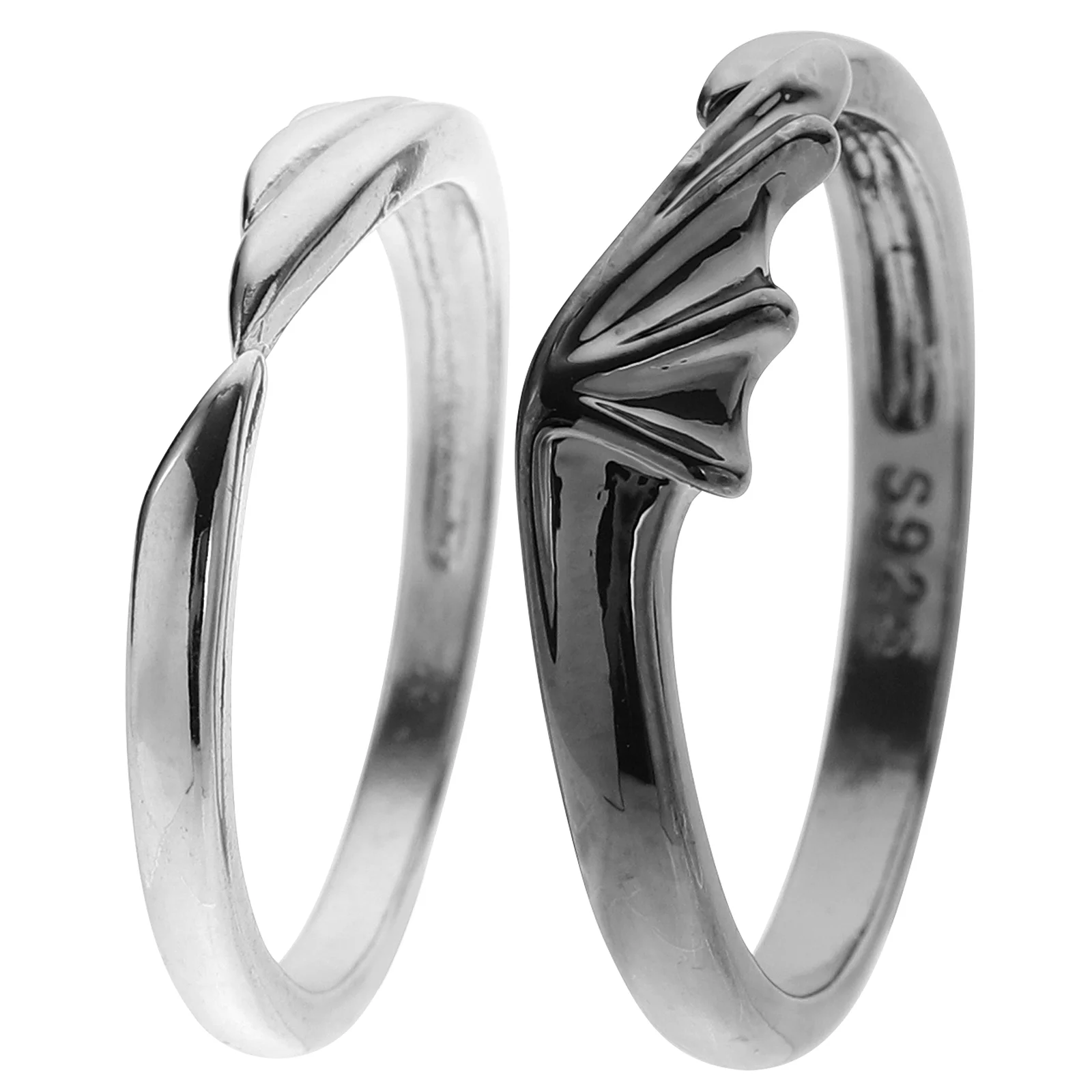 

2 Pcs Couple Angel Rings for Couples Adjustable Zinc Alloy Jewelry Fashion Decor Valentine Gift Lightweight