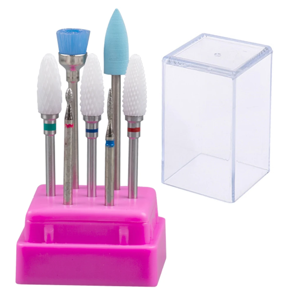 7 pz/lotto punte per trapano per unghie con fresa a scatola per Set di Manicure punte per unghie diamantate in ceramica per macchina per Manicure elettrica