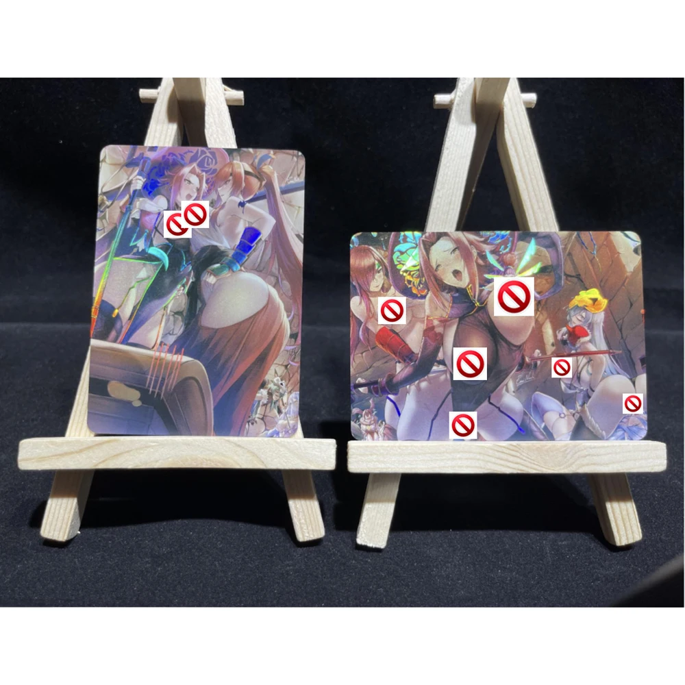 2Pcs/set FAIRY TAIL Relief Color Flash Card ACG Homemade Diy Gift Toys Anime Game Collection Cards