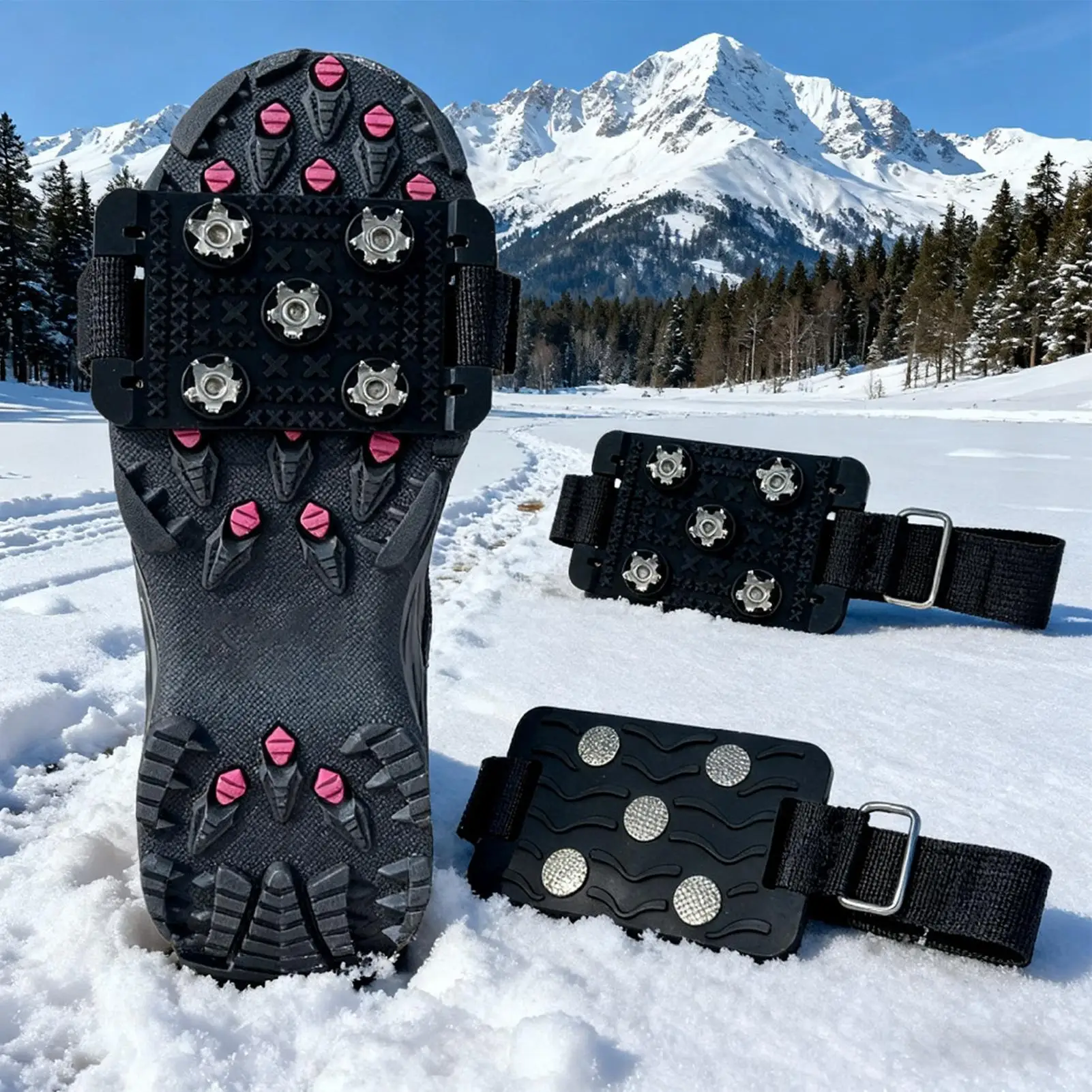 

Противоскользящие ледоступы (шипы) для обуви для зимнего туризма, альпинизма, рыбалки, альпинизма, треккинга и активного отдыха на природе