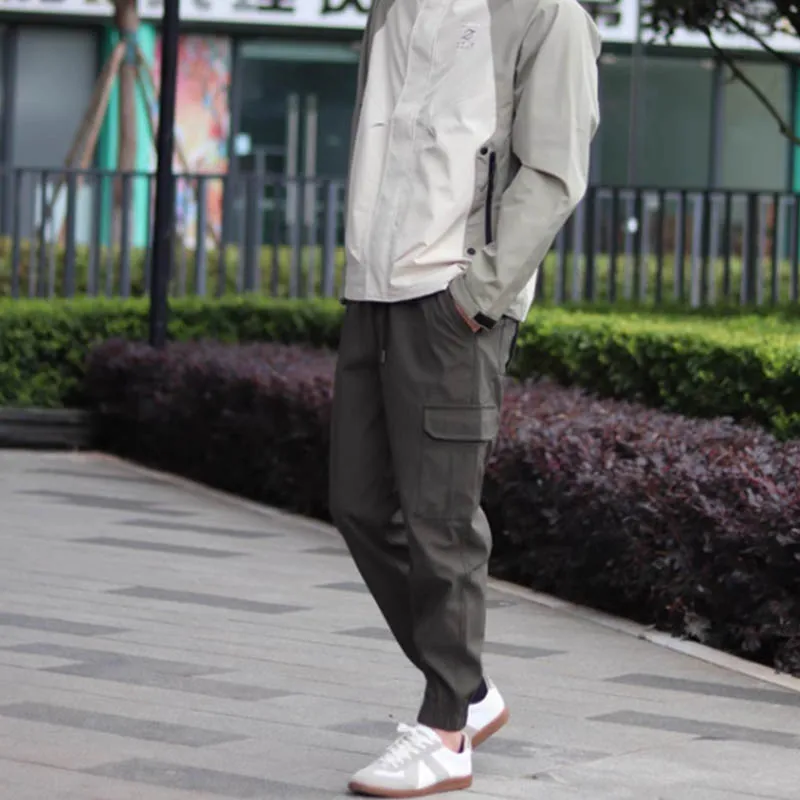 

Mid waist loose tapered pants long pants men's autumn and winter workwear retro washed workwear winter workwear pants jeans
