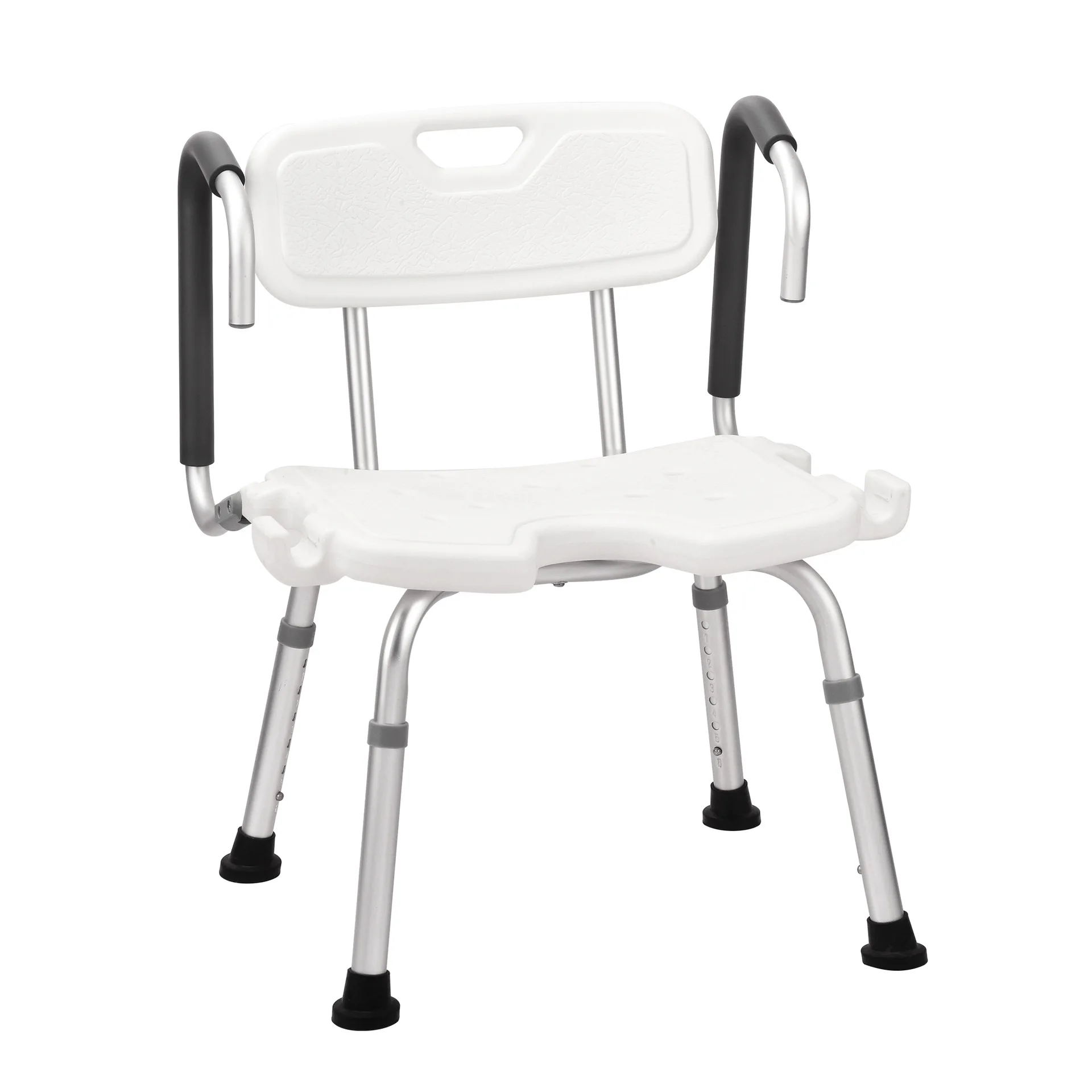 Aluminum Alloy Bath Chair Flip Up Armrests Bathing Stool Elderly Hemiplegic Pregnant Shower Seat 6 Height Adjustable