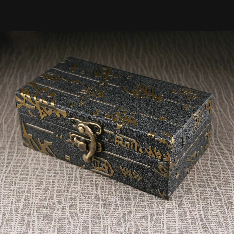 Boucle corne crochet serrure emballage cadeau boîte en bois boîte boucle rétro boucle Antique accessoires boucle fixe boucle boucle boucle