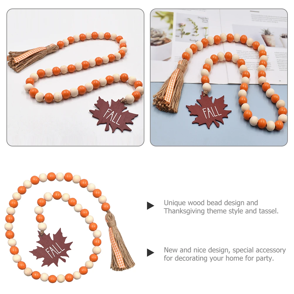 

Maple Leaf Bead Garland Tassel Fall Decor Bead String Beaded Garland Thanksgiving Hanging nament DIY Craft