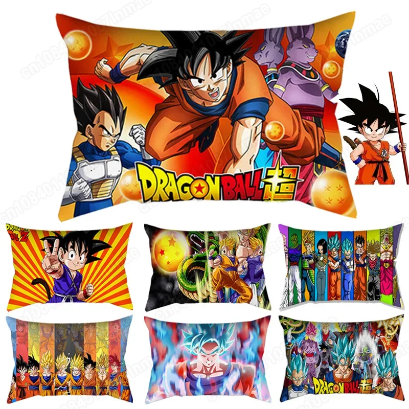 50x30cm Dragon Ball Cushion Cover Cartoon Son Goku Pillow Case Anime Saiyan Vegeta Cushion Cover Car Sofa Decor Christmas Gift