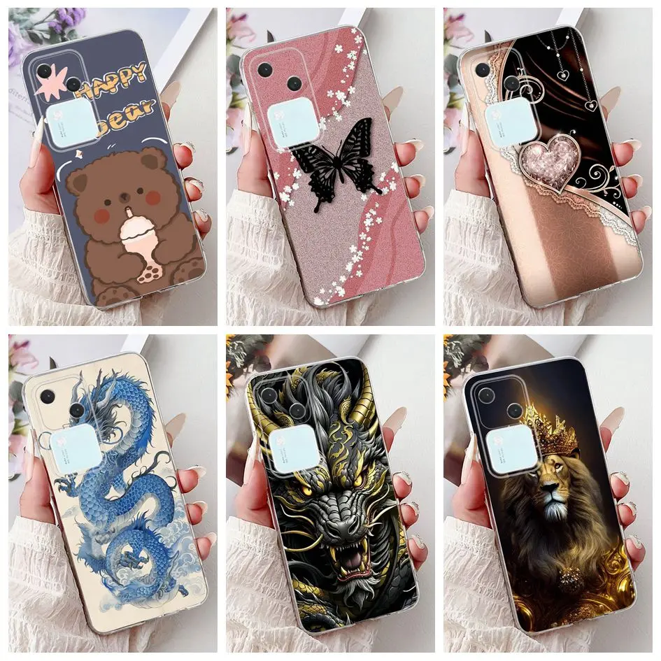 Case For Vivo V30 V2318 / V30 Pro V2319 Phone Cover Luxury Dragon Cool Cartoon Transparent Funda For VivoV30 V 30 Pro Back Coque