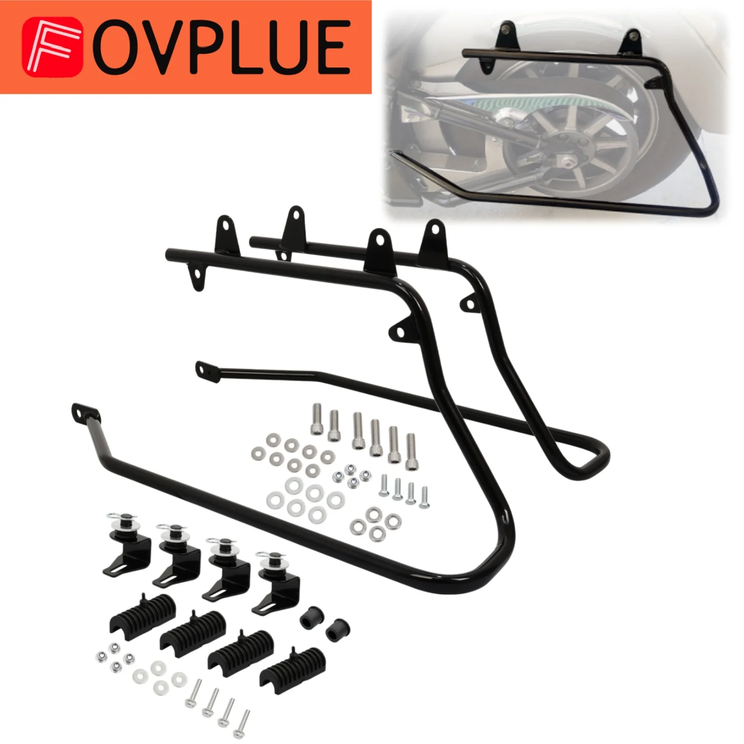 Motorcycle Saddle bag Saddlebag Conversion Brackets Mount Kit For Harley Softail Deluxe Fat Boy Heritage Classic FLSTC 1984-2017