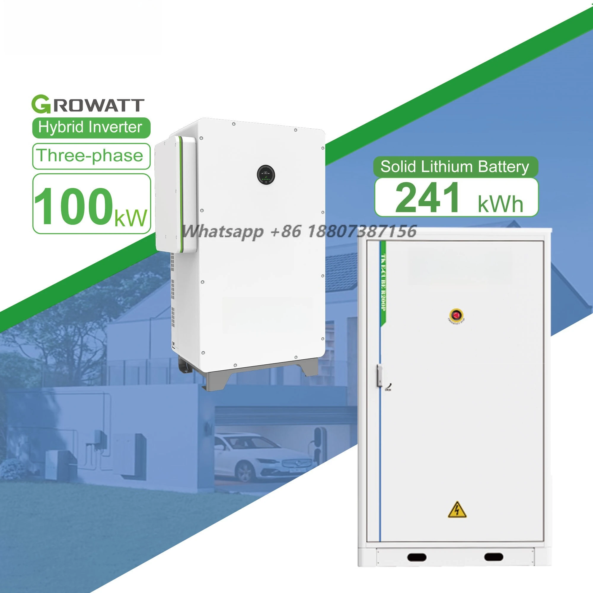 Industrial Commercial  Reliable Choice TAICO 200KWh Outdoor Battery 100kw Grrowatt Hybrid Inverter High Voltage Solar Inverter